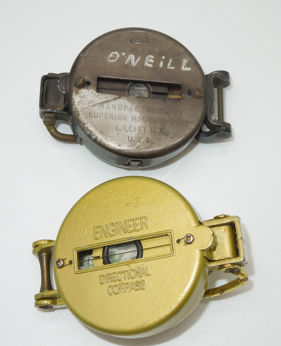 WWII 1945 Army Corp of Engineers Directional Compass lot of (2) (1 of 3)