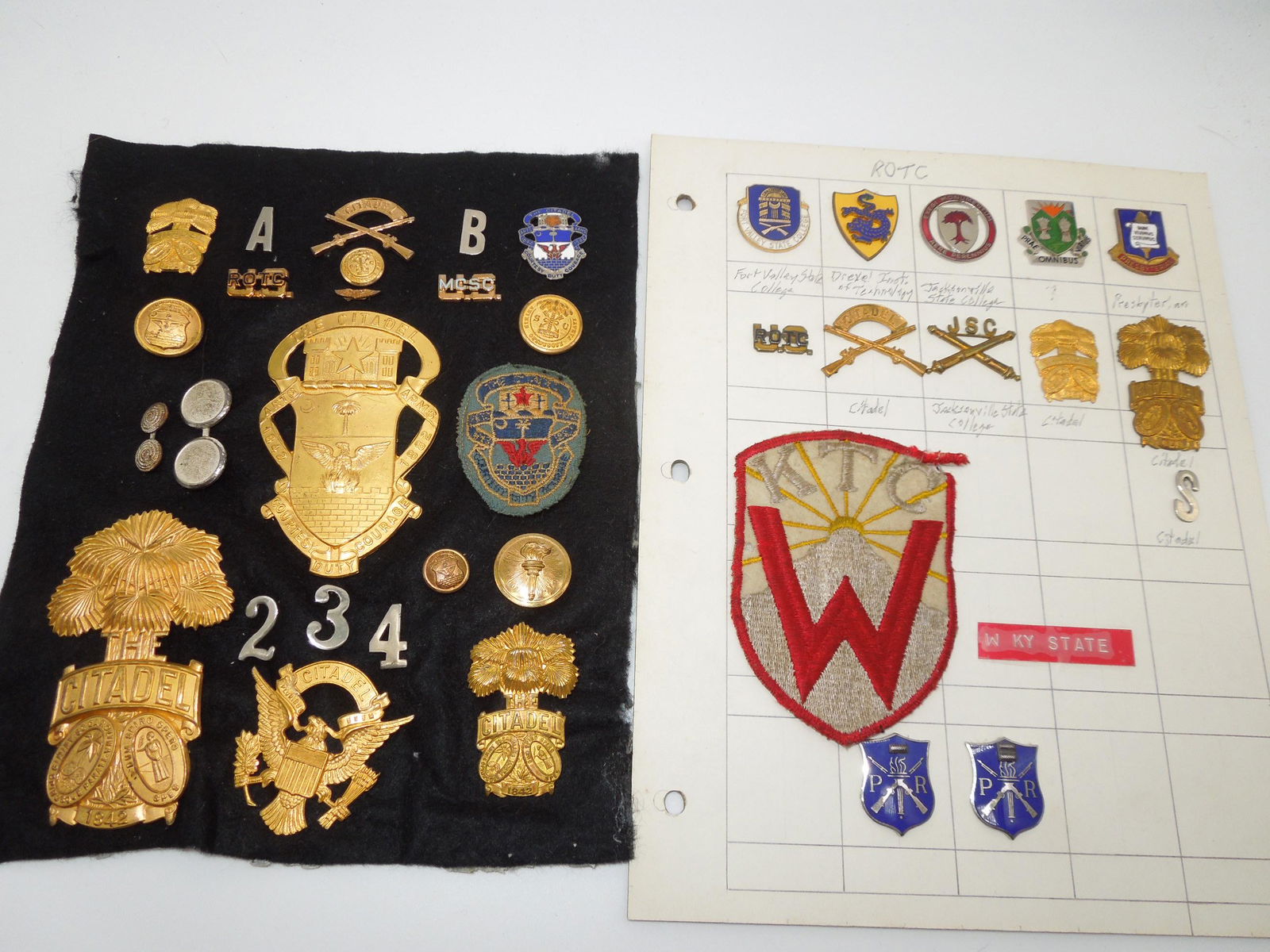 1930s Citadel Academy Insignia Pins Badges & Vintage ROTC Pins & Patches DUIs Lot (1 of 6)