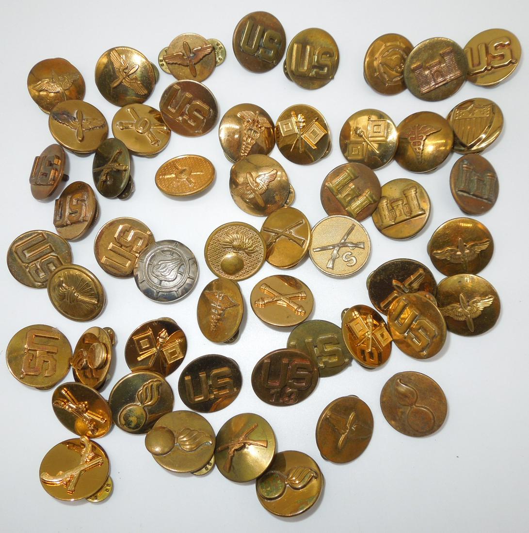 US Military Collar Disc Insignia Lot Engineer, Ordnance, Medical, Infantry, Artillery, etc. (1 of 5)