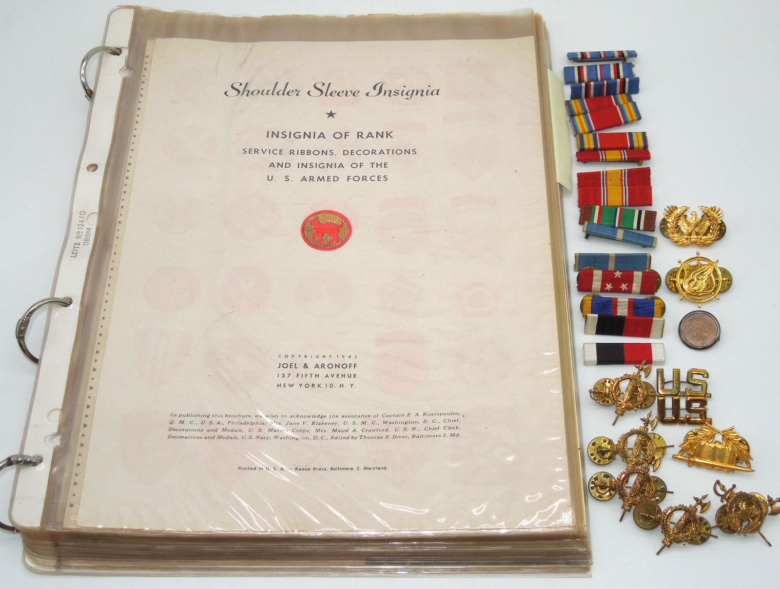 WWII US Army Ribbons & Pins & Patch Insignia Reference Book (1 of 9)