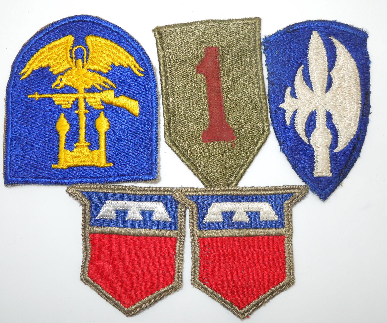 Lot of 5 WWII Theater Made & Variation Patches Infantry & Engineers (1 of 2)