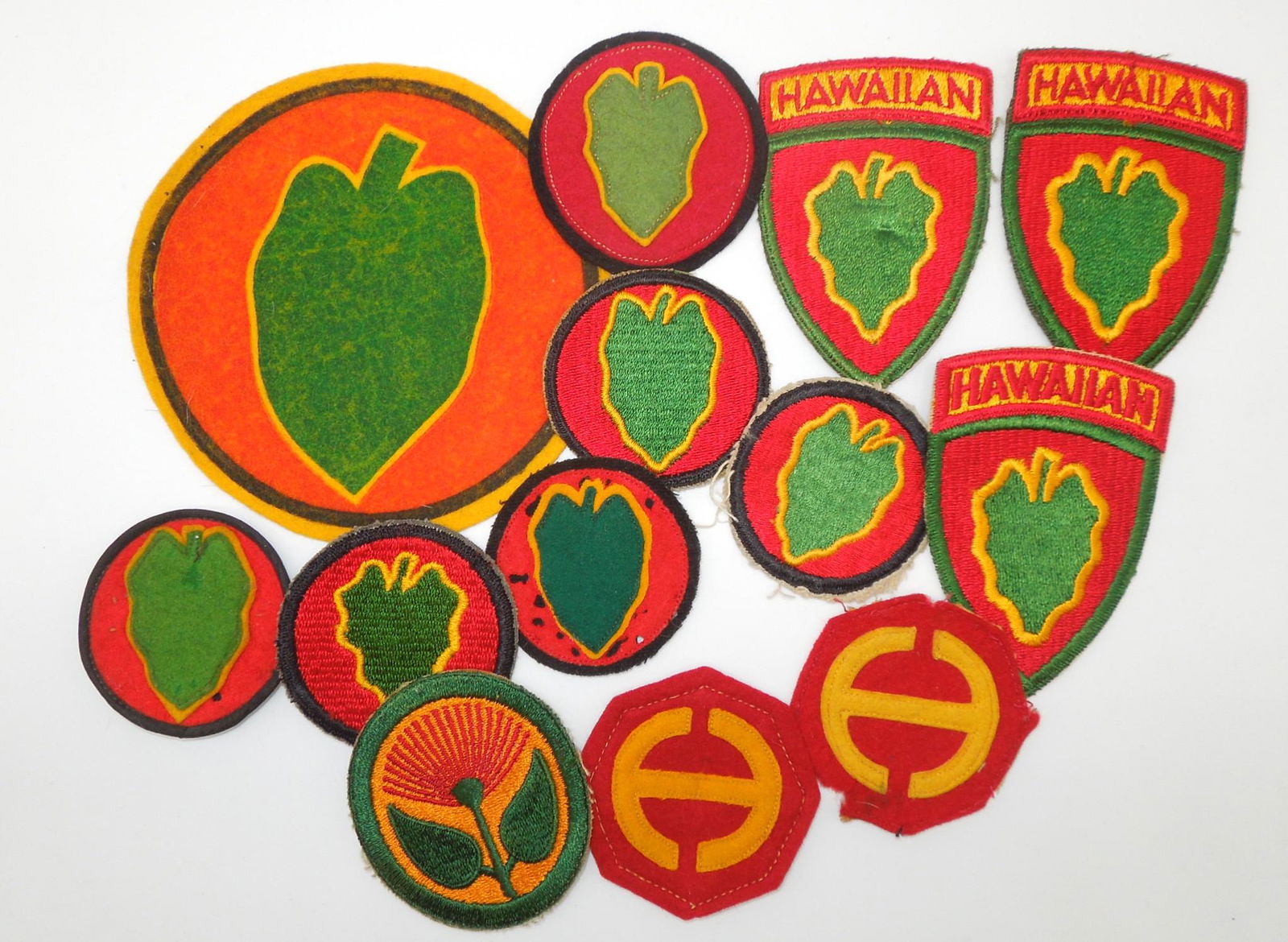 1930s - WWII Hawaii & 24th Division Patch Insignia Lot (1 of 6)