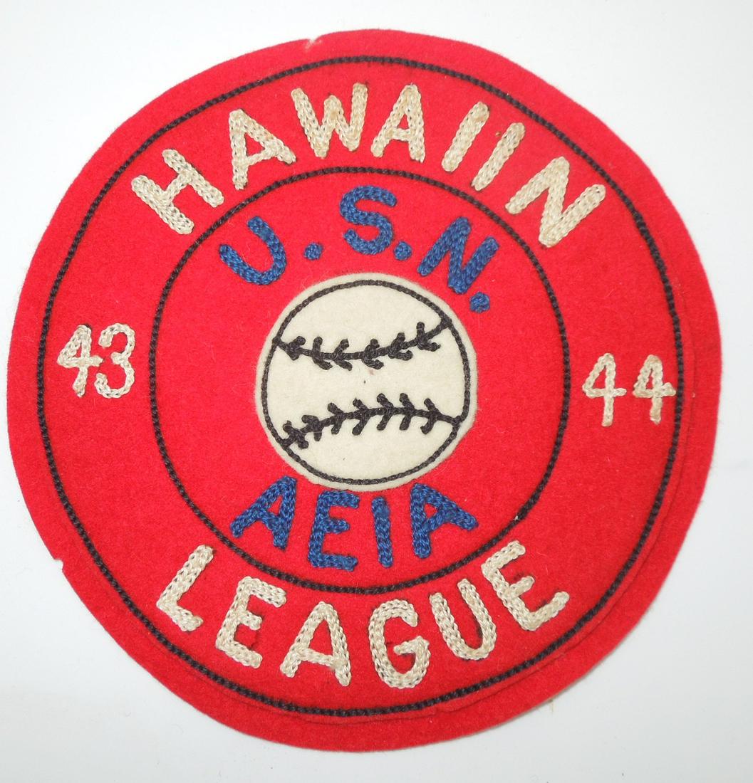 WWII 1943 - 1944 Hawaiian Baseball Navy AEIA League Patch 10th Seabees (1 of 2)