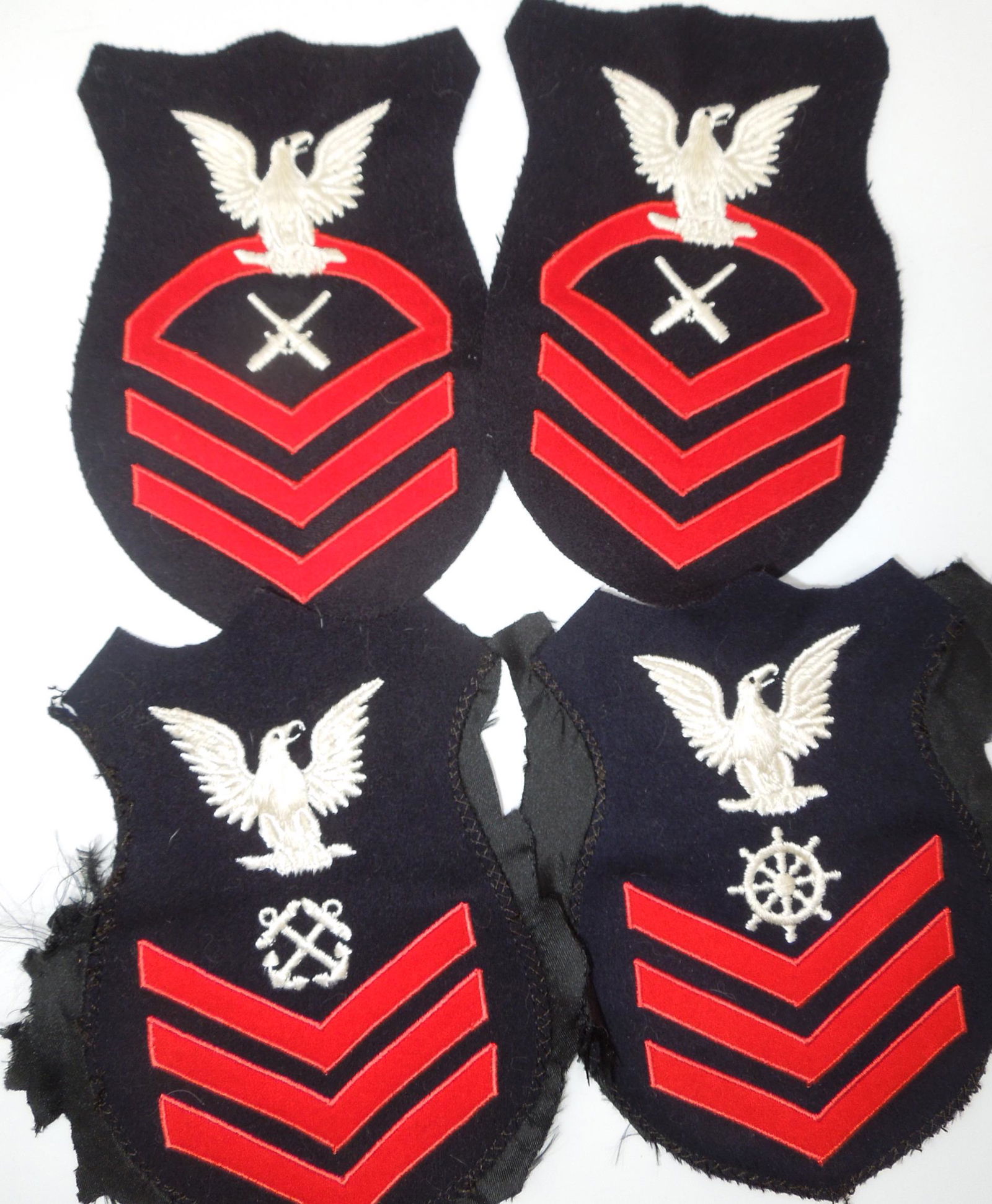 1930s US Navy Shield Cutout Rank Rate Patches (1 of 2)