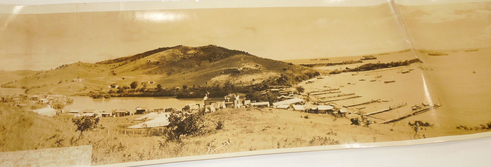 1924 USN Navy Fleet Rolled Panoramic Photo Culebra Puerto Rico US Naval Base (1 of 4)