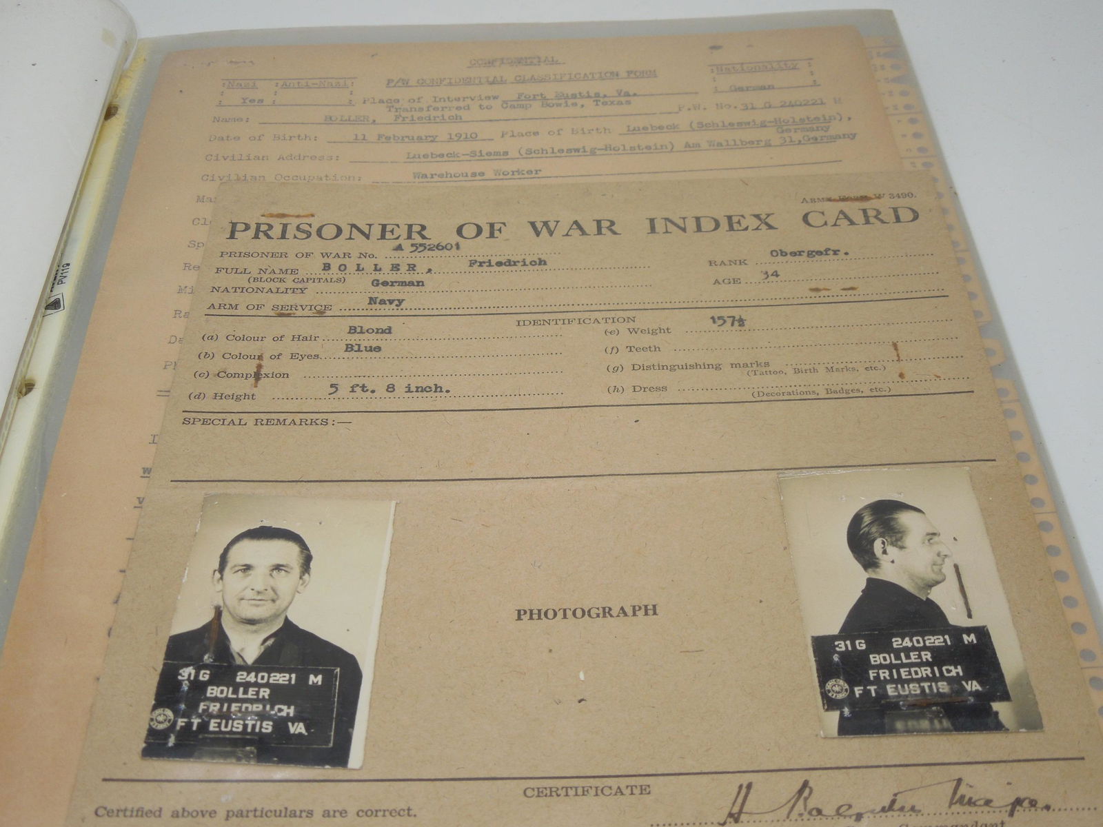 Large WWII Document Archive of POW German Navy Seaman Captured by US In France (1 of 19)