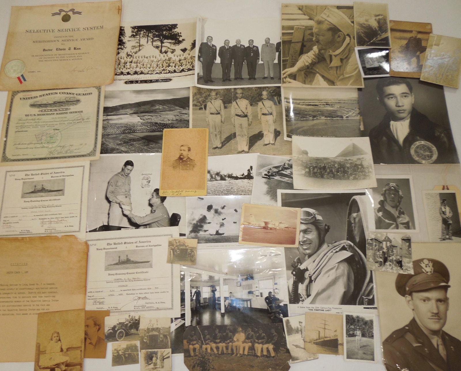 Army, Navy Military Lot of Photos, RPPC, Cabinet Cards, Documents, etc. (1 of 16)