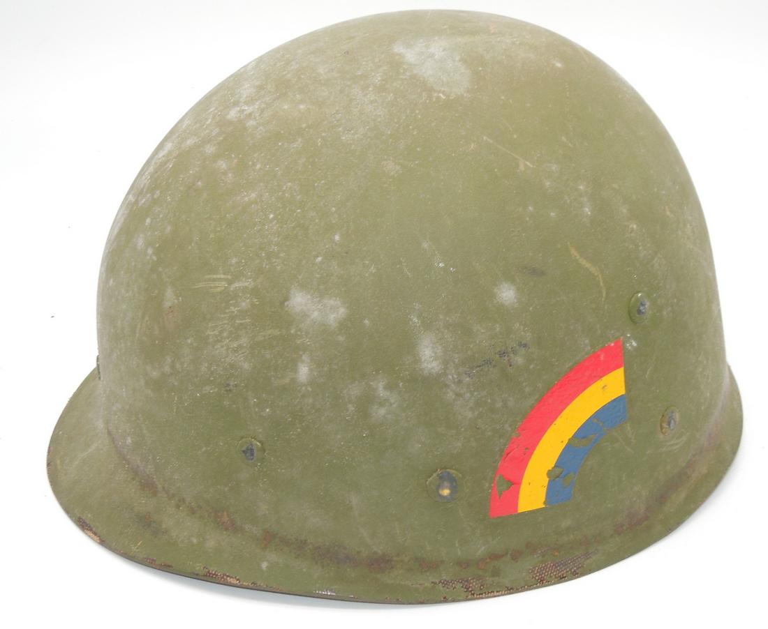 WWII - 1950s US Army M-1 Helmet Liner 42nd Infantry Division (1 of 5)