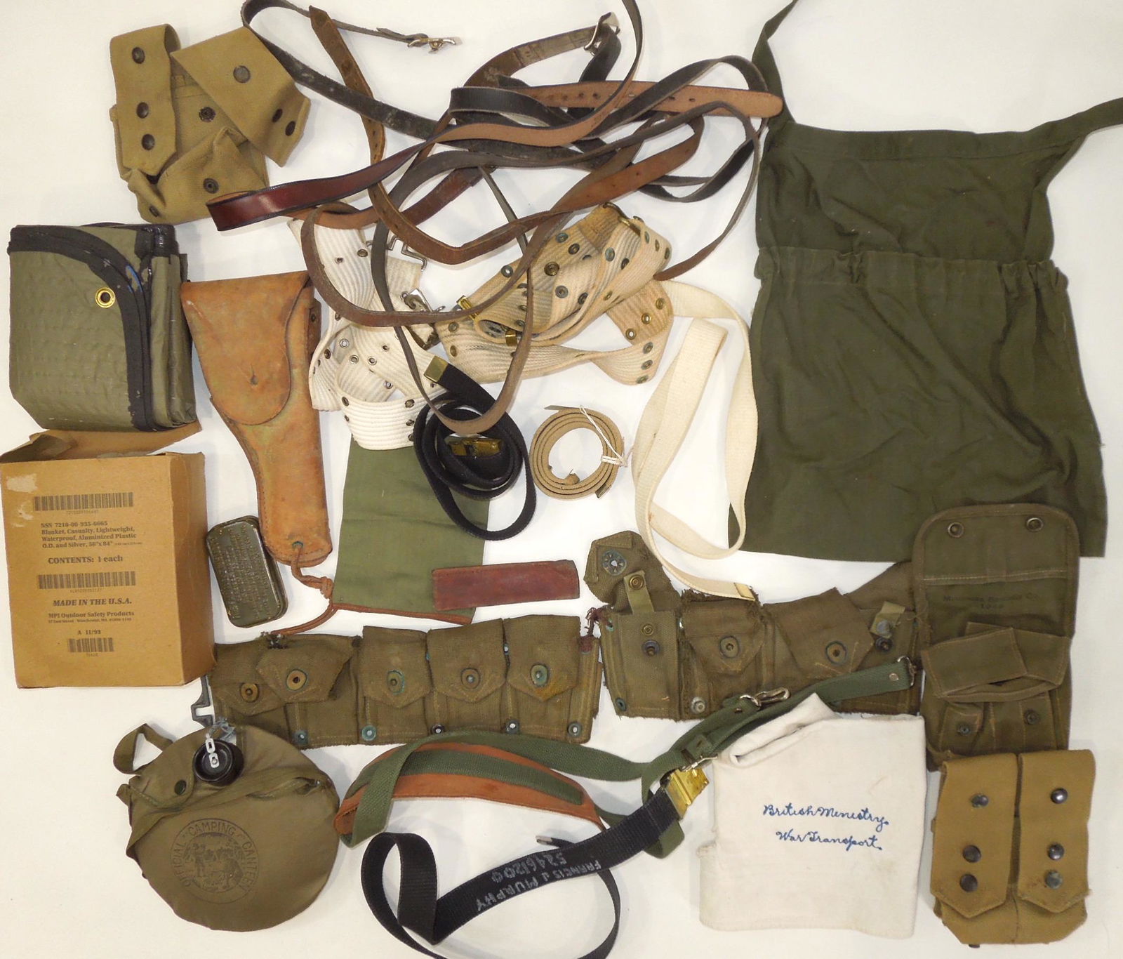 Misc. WWII - Vietnam War US Military Field Gear Lot (1 of 10)