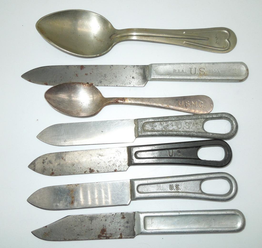 WWI - WWII US Military Army USMC Marine Corps Mess Kit Utensils (1 of 7)