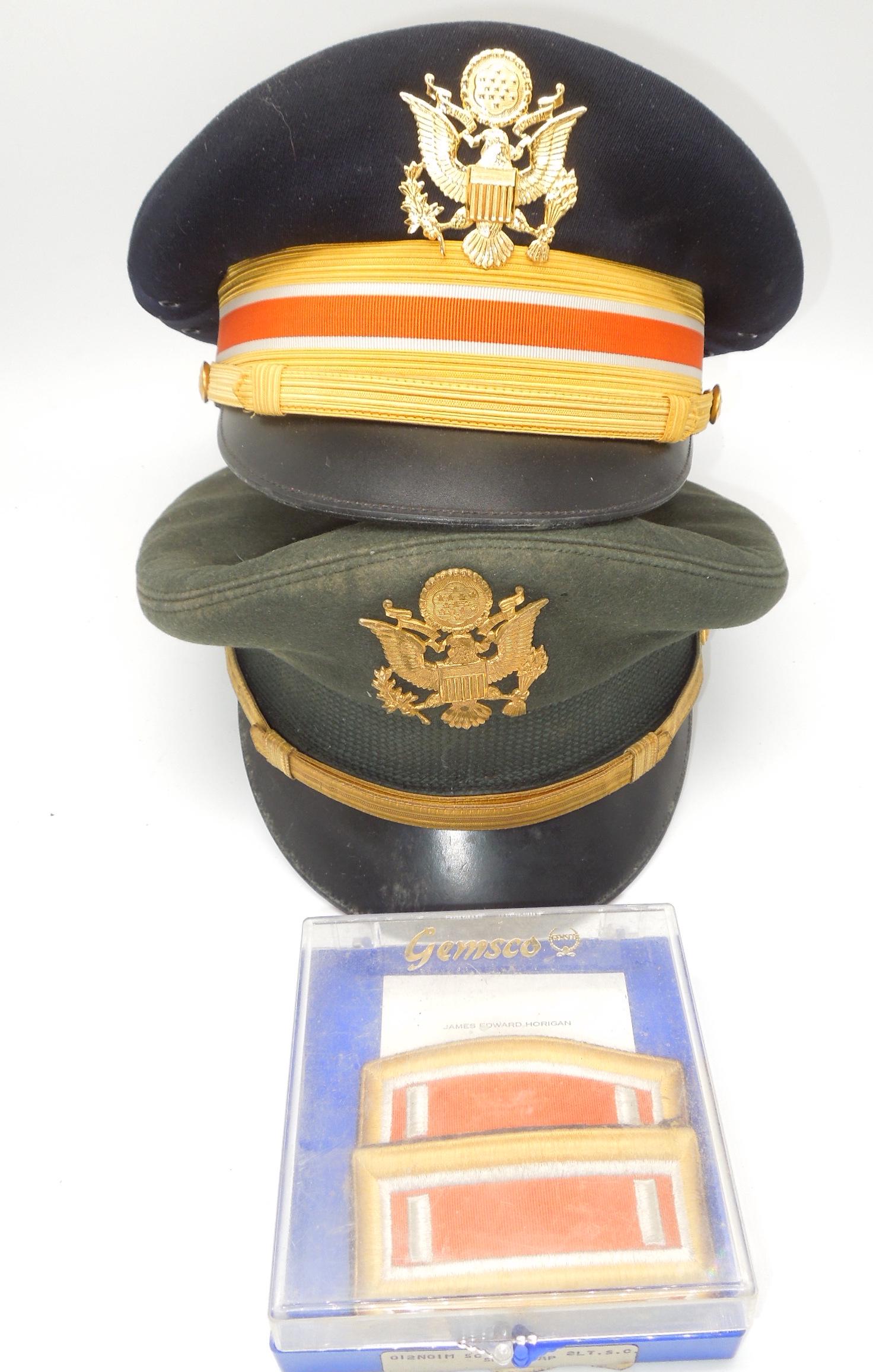 Vietnam Era US Army Named Officer Visor Cap Lot (1 of 5)