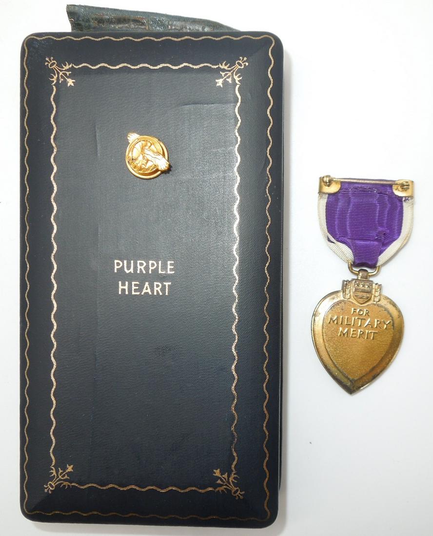 WWII US Navy & USMC Marine Corps Split Brooch Purple Heart Medal & Box (1 of 5)