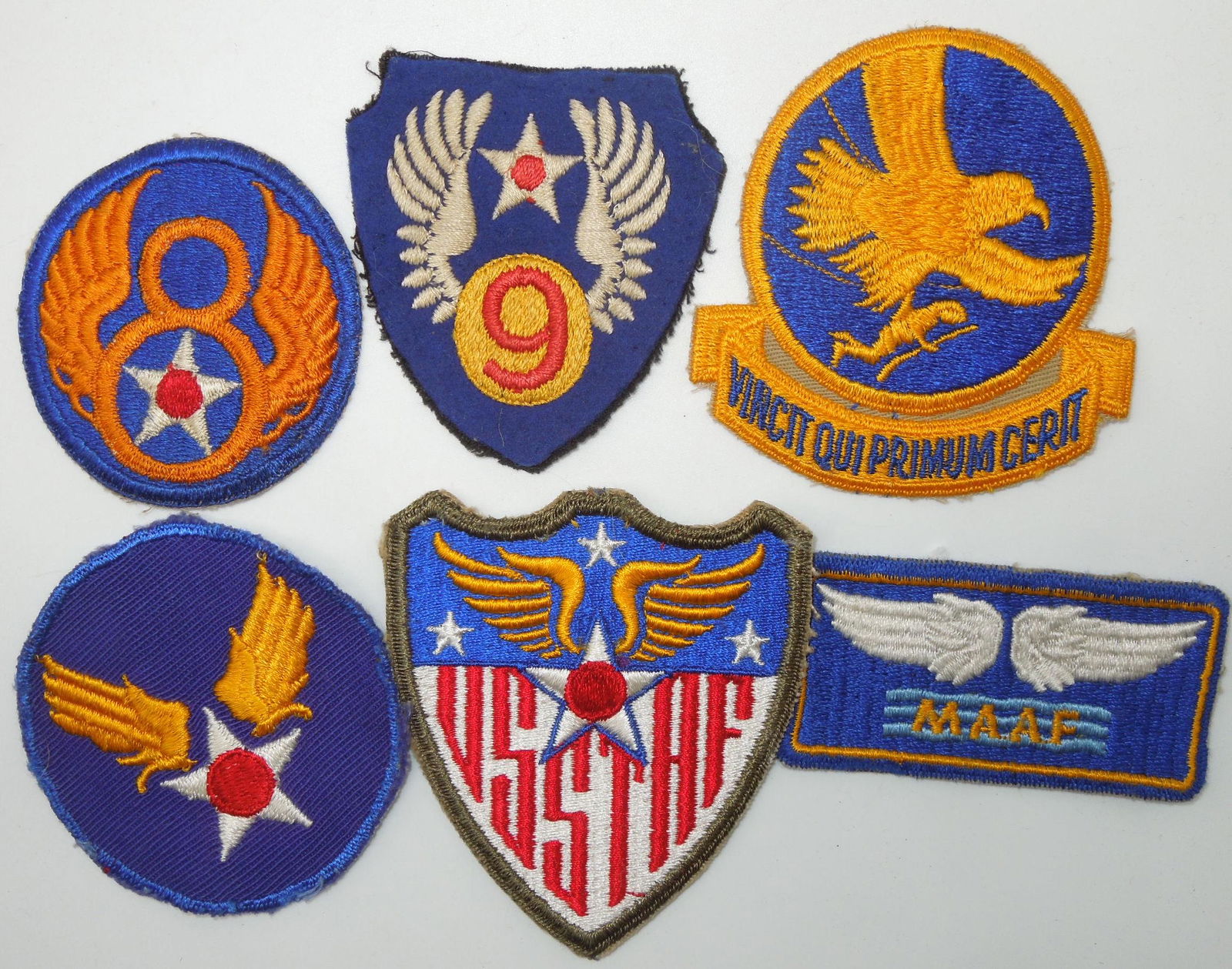 WWII US Army Air Force Patches Lot- One British Made (1 of 2)