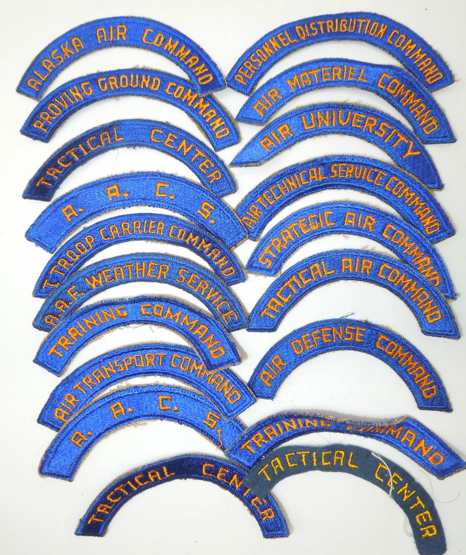 WWII US Army Air Force Patch Tabs Arc Collection (1 of 2)