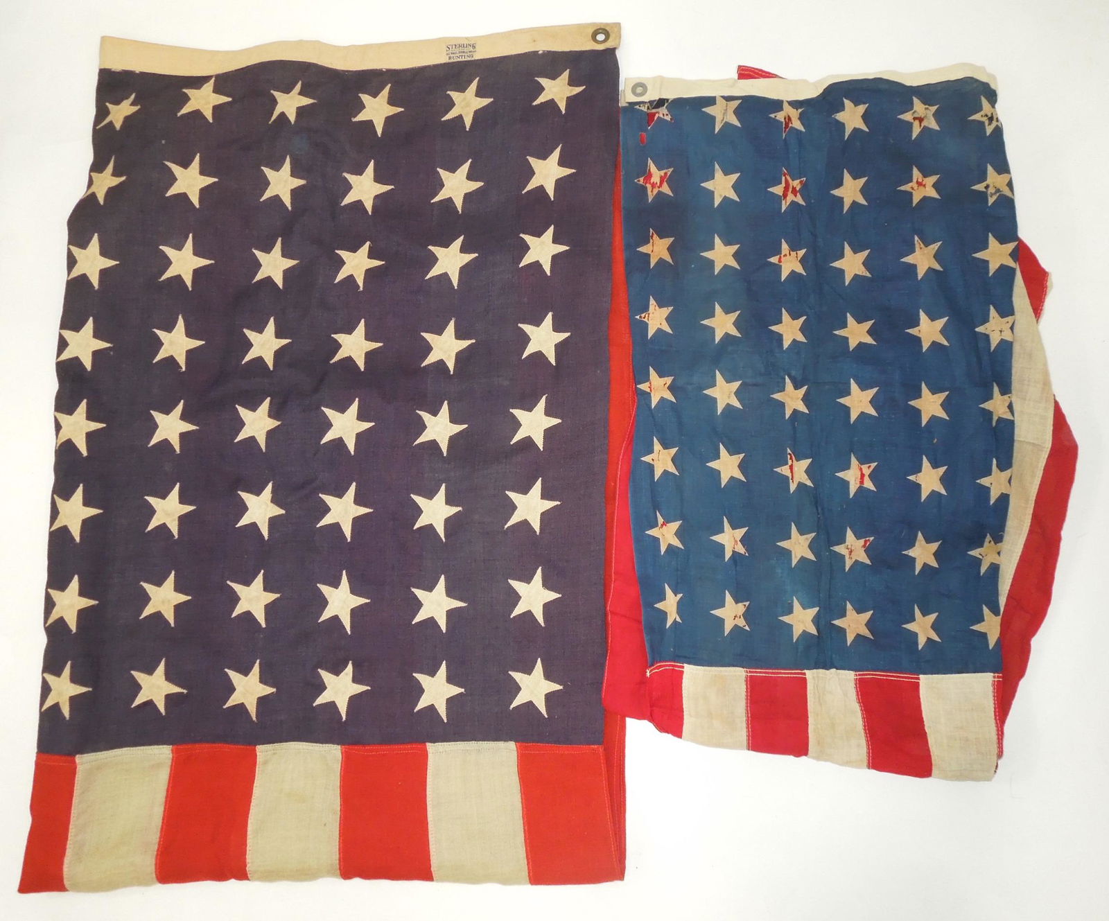 United States (2) American Flags Sterling Bunting Sewn Stars (1 of 10)