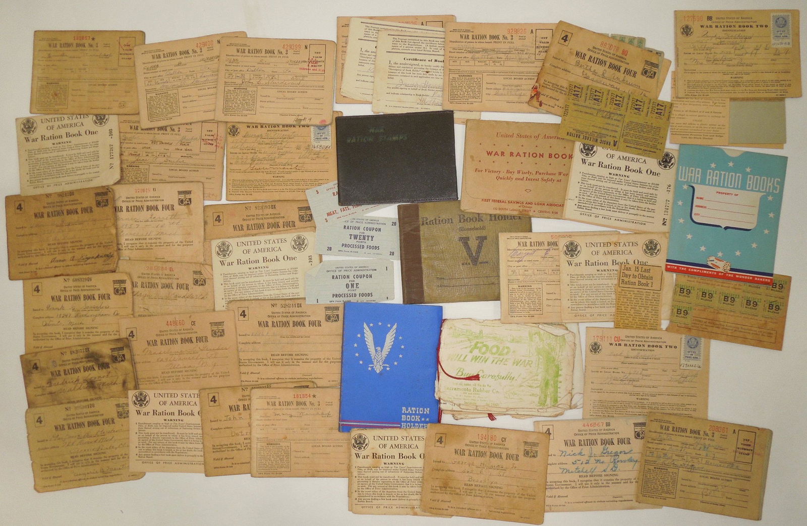 WWII Era Ration Books & Holders Home Front Lot (1 of 9)