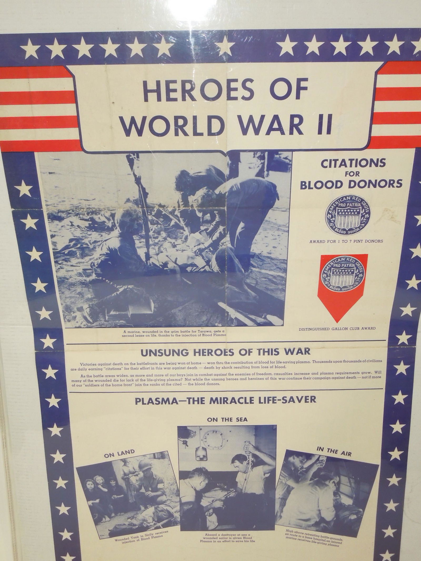 WWII 1944 American Red Cross ARC Heroes Citations Poster (1 of 3)