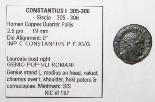 CONSTANTIUS I Siscia GENIO POP VLI ROMANI RARE Ancient Roman Coin (1 of 3)