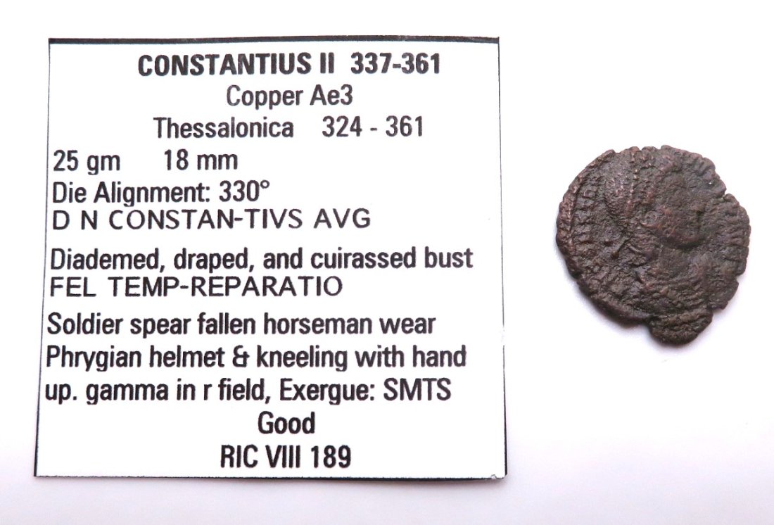 CONSTANTIUS II Thessalonica FEL TEMP REPARATIO RARE Ancient Roman Coin (1 of 3)