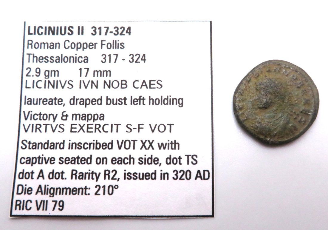 LICINIUS II Thessalonica VIRTVS EXERCIT SF VOT RARE Ancient Roman Coin (1 of 3)