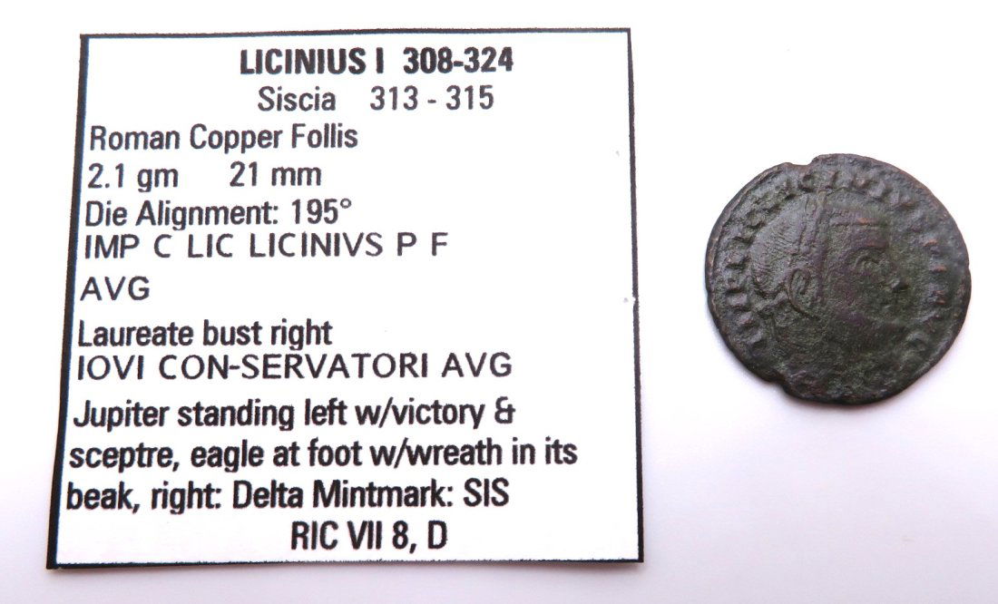 LICINIUS I Siscia IOVI CONSERVATORI AVG RARE Ancient Roman Coin (1 of 3)