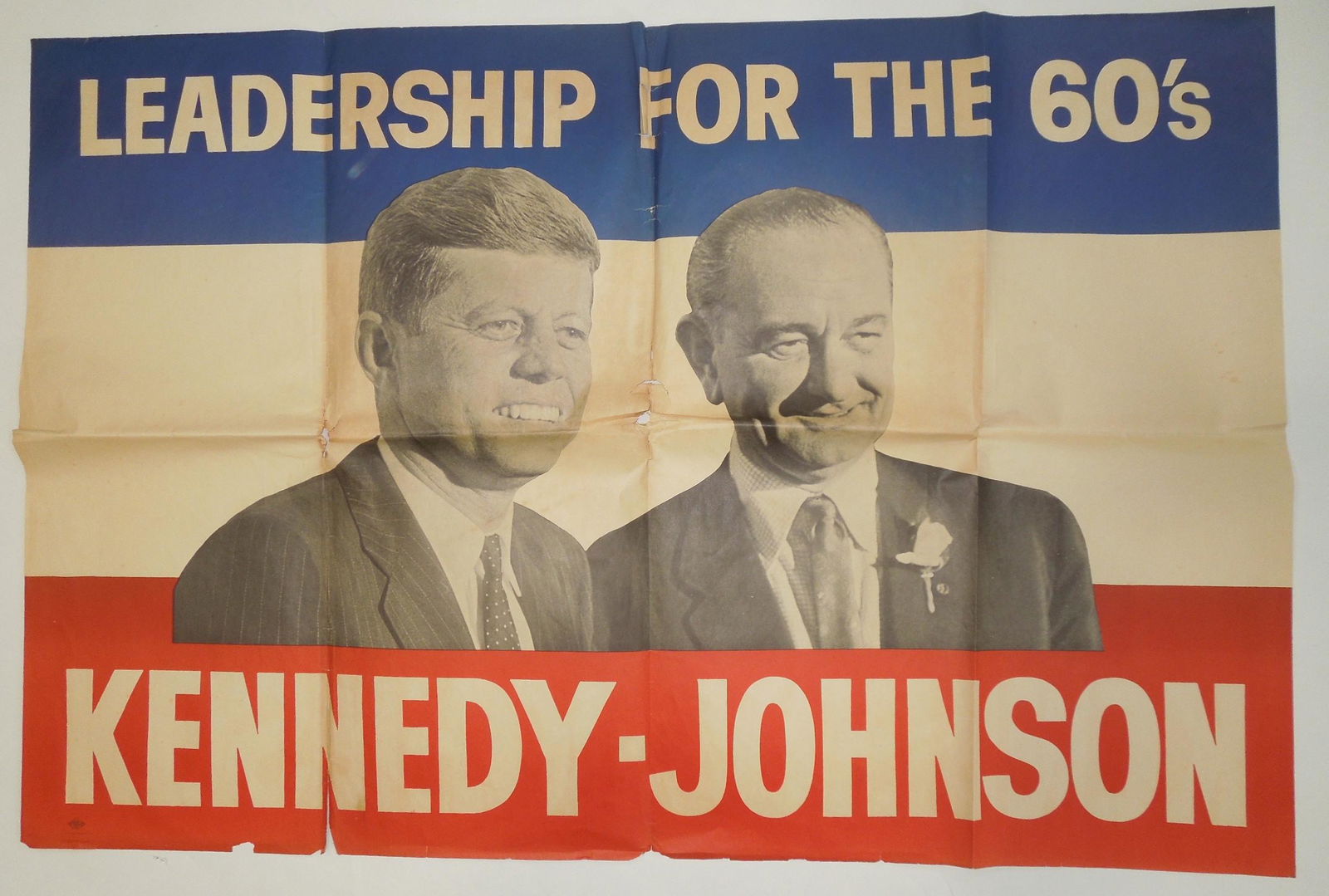 Vintage 1960s JFK John F. Kennedy Johnson LBJ Campaign Poster (1 of 4)
