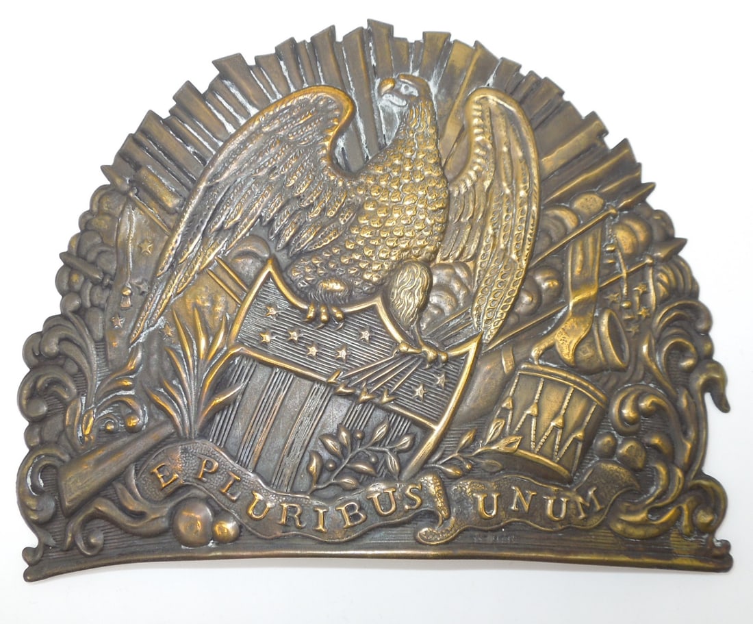 Mexican American War Shako Helmet Plate: Original 1800s US Military Shako helmet plate. Used condition.