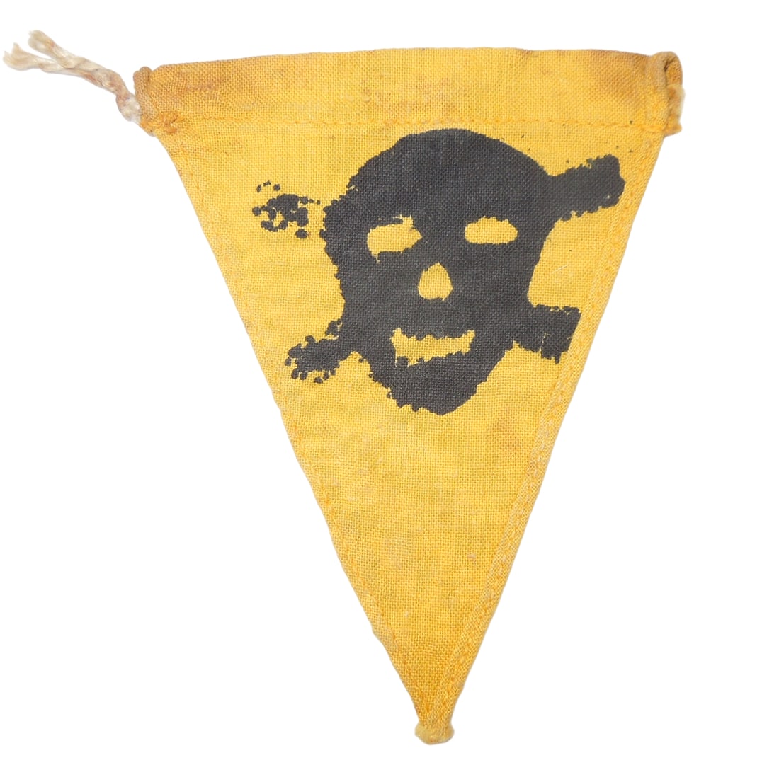 WWII German Military Mine Field Marker Flag: Original WWII. Scale shown for size.