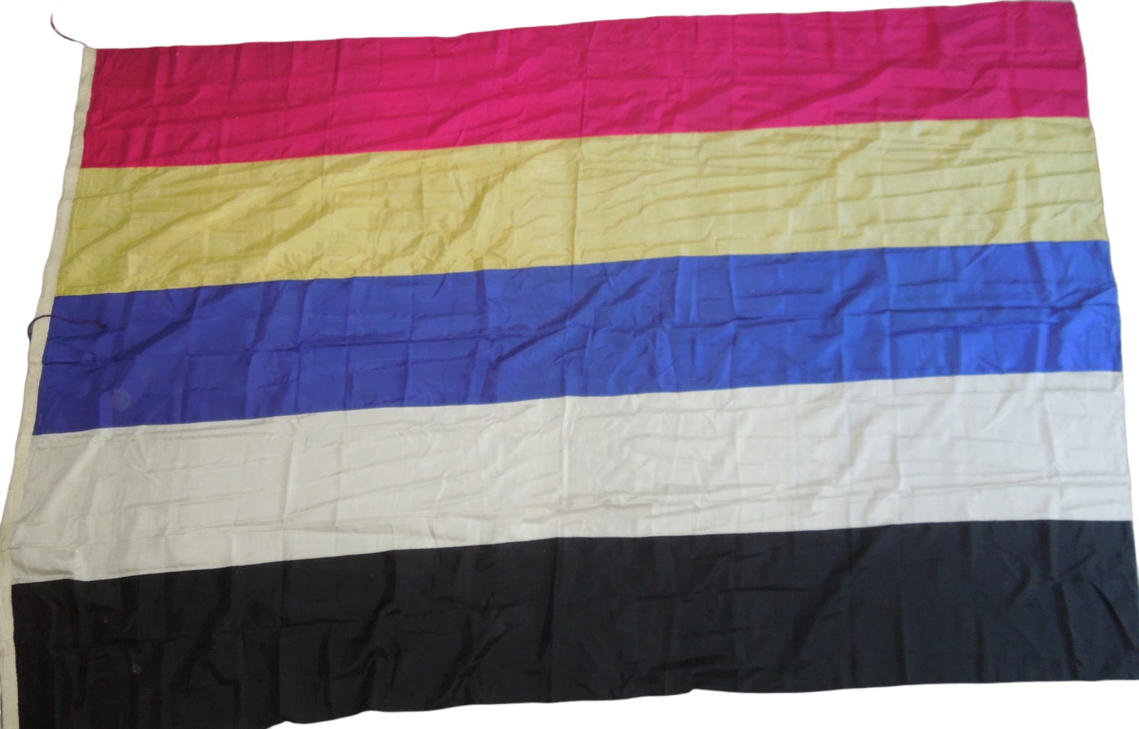 Republic of China Beiyang Government 1912 - 1928 Flag: Original flag, 7 feet 7 inches by 4 feet 10 inchhes in size. Very good condition but white area does have some staining. This was from the former Dr. Clarence Rungee Flag Collection. Dr. Clarence Rung