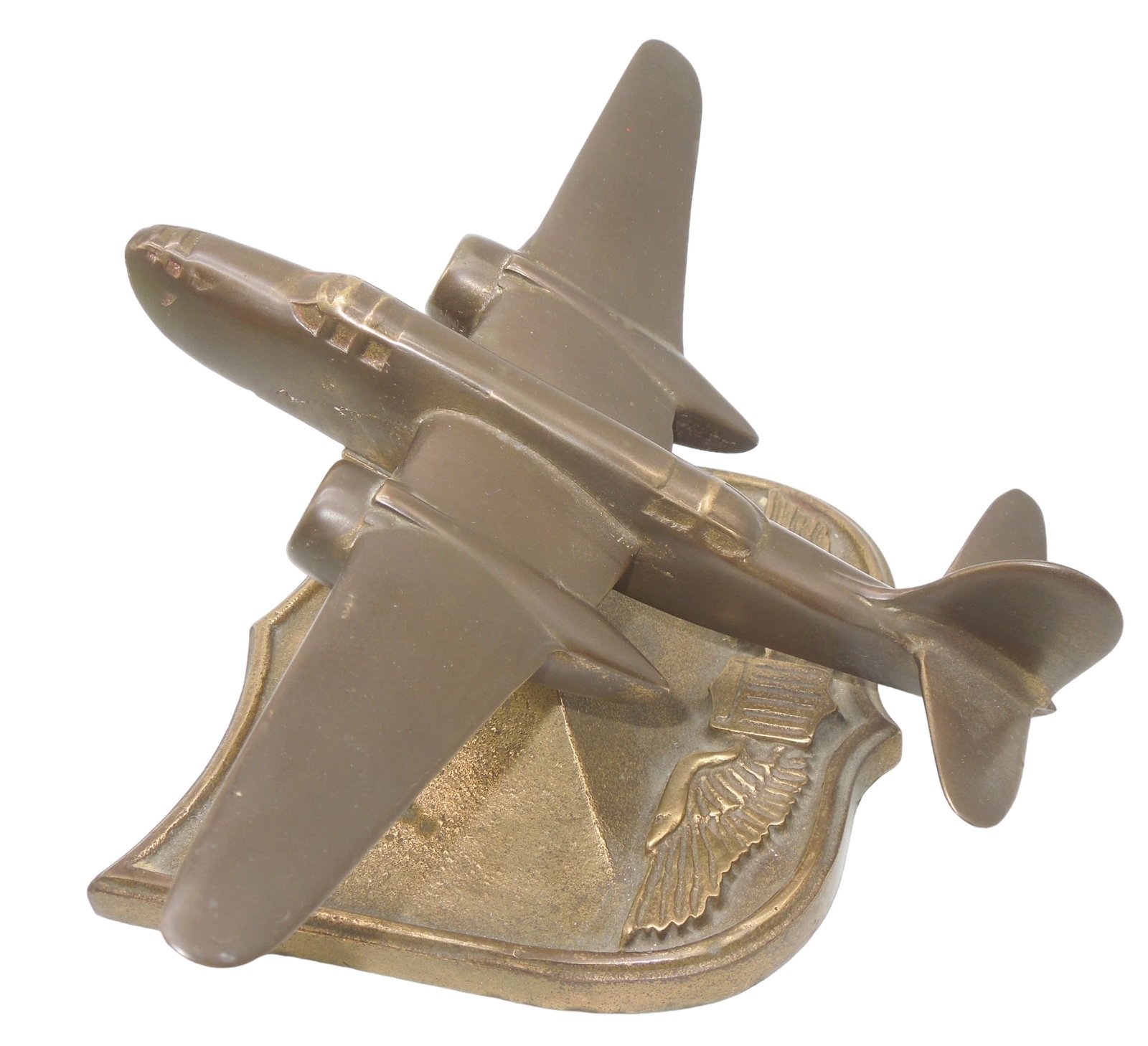 Army Air Force Douglas A-20 Havoc Bomber Paper Weight Decorative Display: Army Air Force Douglas A-20 Havoc Bomber Paper Weight Decorative Display. The aircraft approximate size is 10 x 7.5 inches. This item is very heavy due to being solid metal. No marking seen. Very good