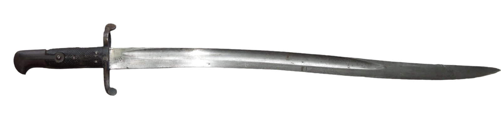 Victorian British 1887 Unit Marked Martini Henry Sword Bayonet: Original sword as shown. Good condition except the handle on one side is damaged. Measures approximately 27 inches in length.