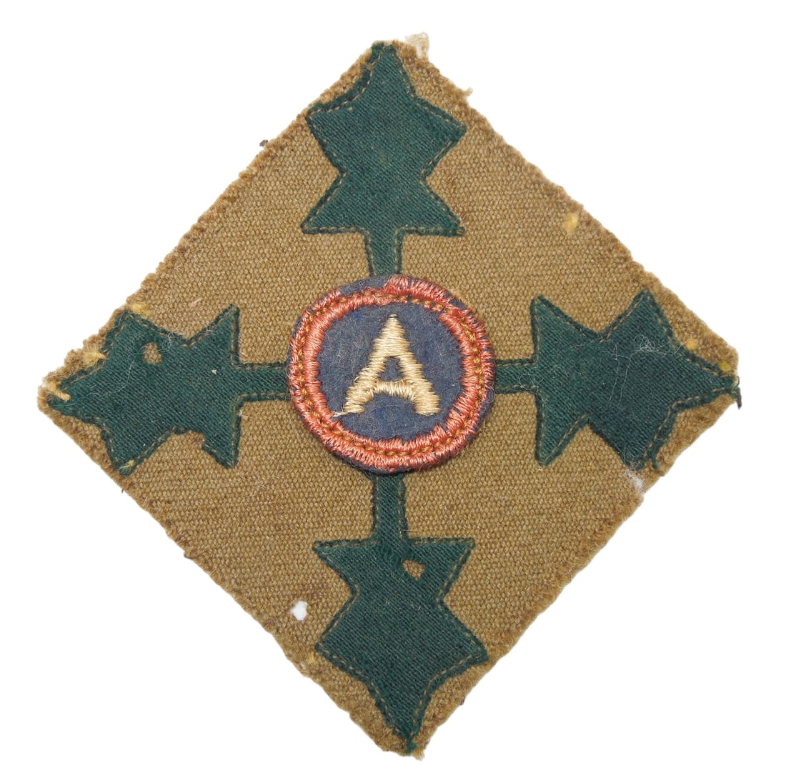 WWI US Army AEF Two Piece Uniform Patch 4th Infantry Division 3rd Army: Original two piece patch as shown. Good condition.