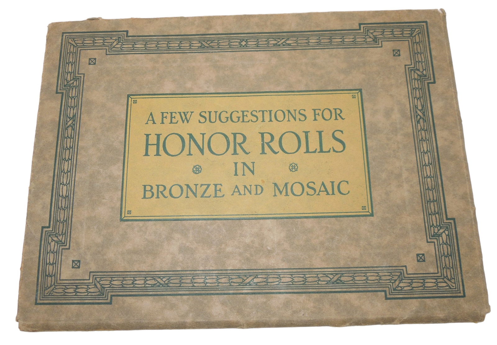 WWI Gorham Company Honor Rolls in Bronze & Mosaic Sample Sheets: WWI Gorham Company Honor Rolls Bronze & Mosaic Sample Sheets. Lot of 19 design sheets plus an overview of what the Gorham Company can produce in Cast Bronze, Dymalkon Bronze and Mosaic. Nice condition
