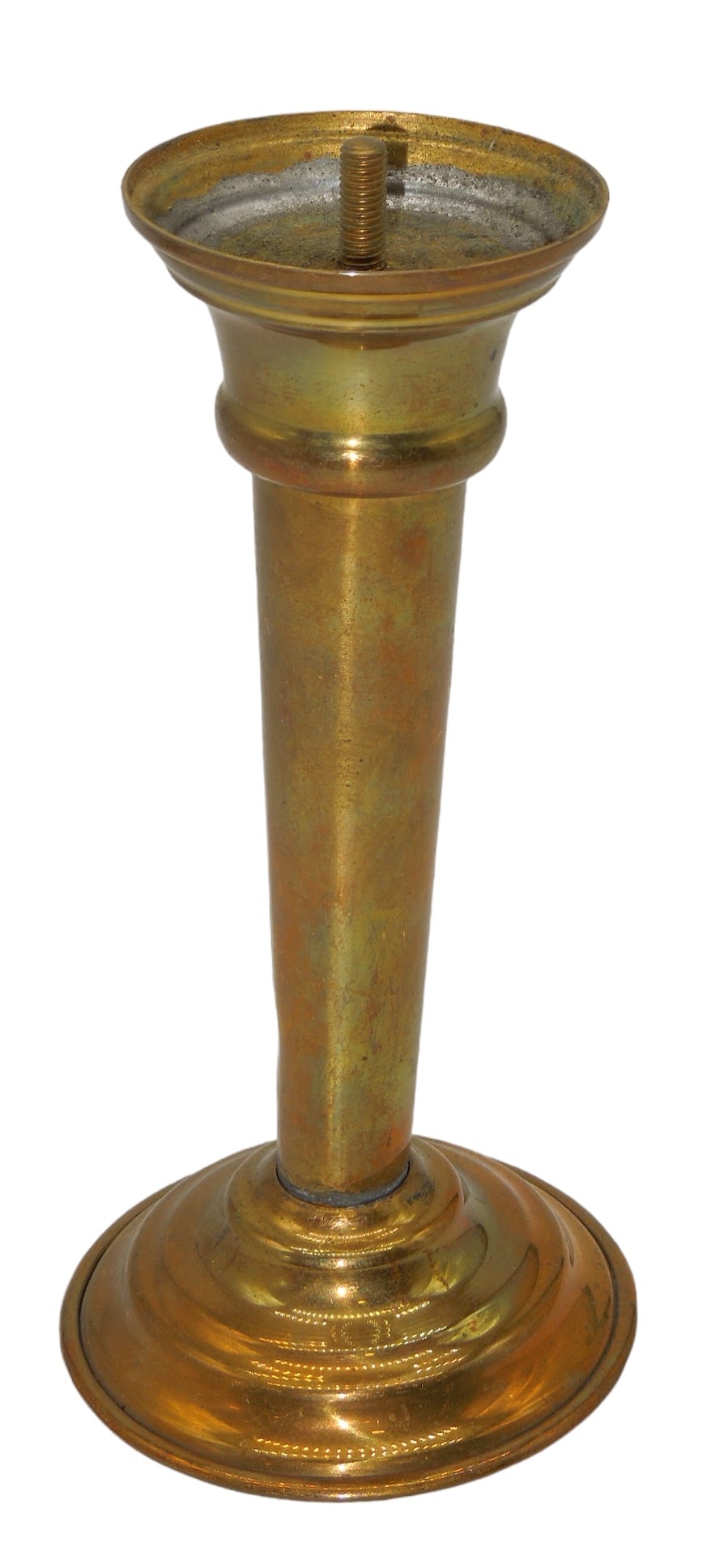 WWI Imperial German Pickelhaube Helmet Plume Attachment: WWI era detachable metal piece for the top of German pickelhaube helmets for extending a plume.
