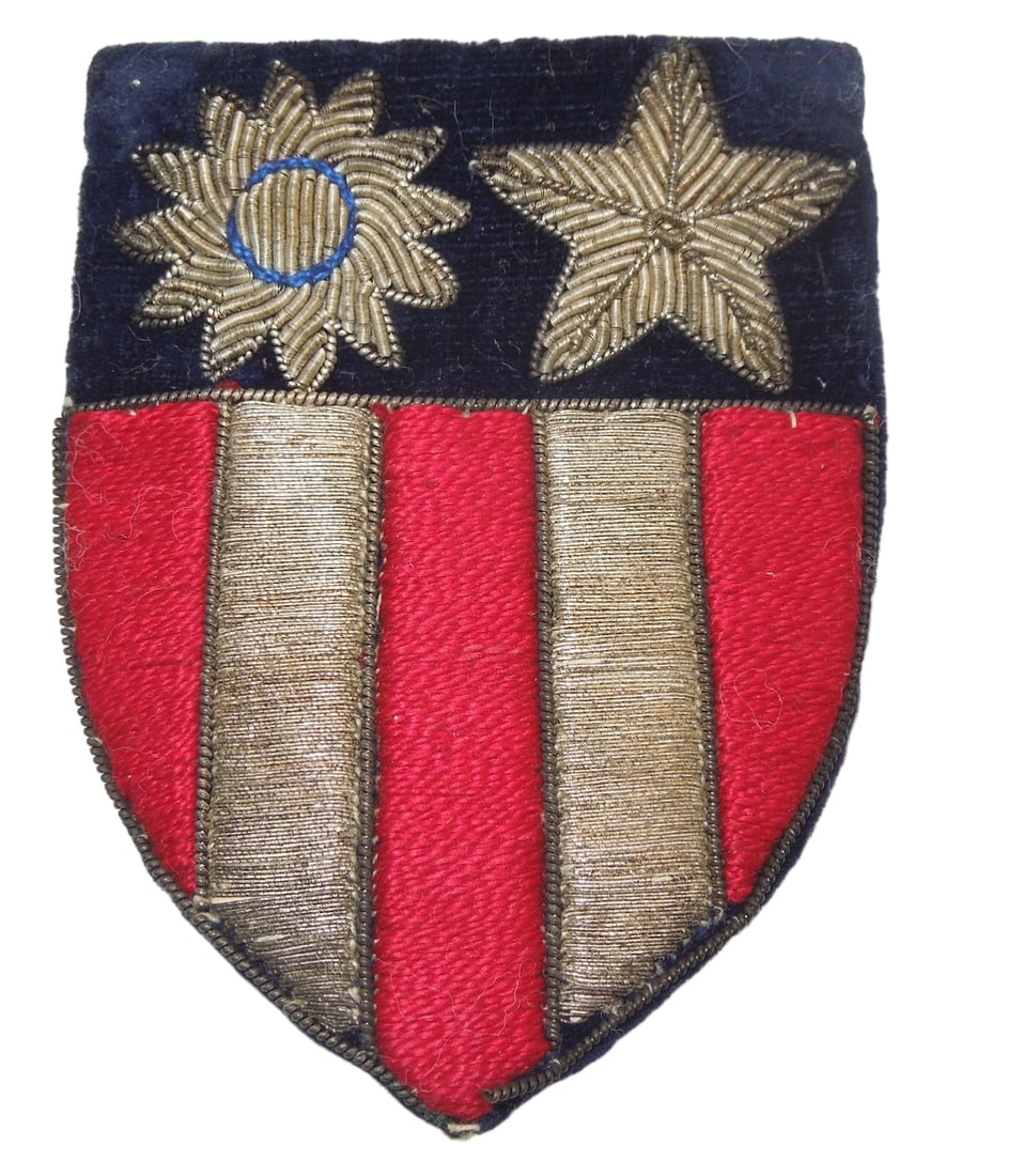 WWII US Army Bullion Theater Made China Burma India Patch CBI: Original WWII era patch as shown, snaps on the back for shirt or uniform attachment. Good, used condition.