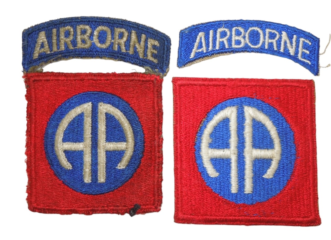 WWII US Army 82nd Airborne Division Patch Lot (2): Original WWII era patches as shown. Good, used condition.