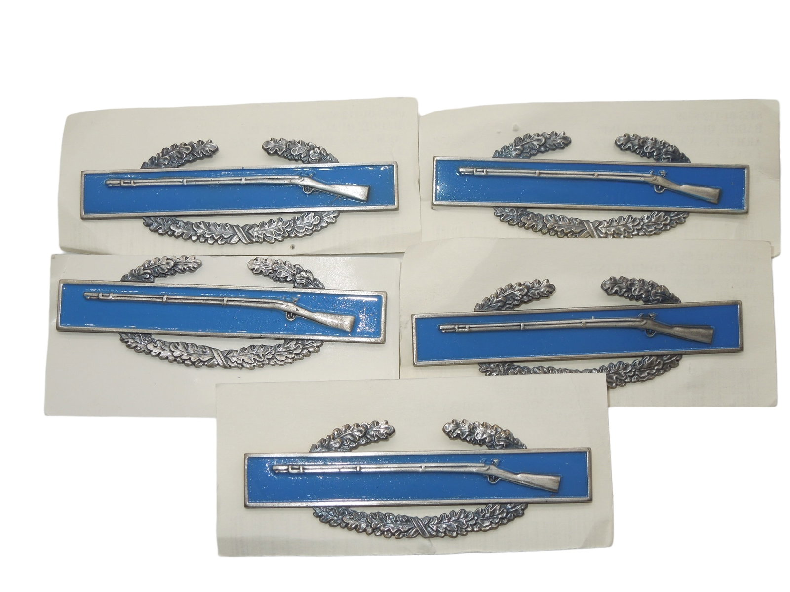 Lot (5) Desert Storm 1990 Dated US Army Combat Infantry Badges CIB: Lot of 5 badges on cards as shown; Unissued condition.