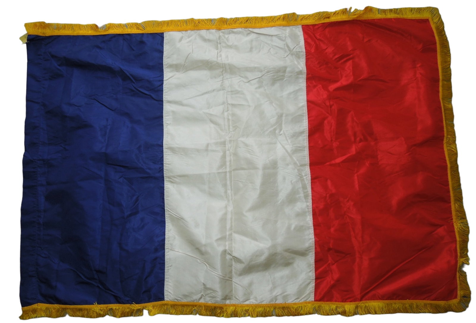 Small WWII - 1960s Era Silk 2x3 Feet Silk Flag of France: Original 2 x 3 feet flag in good condition.