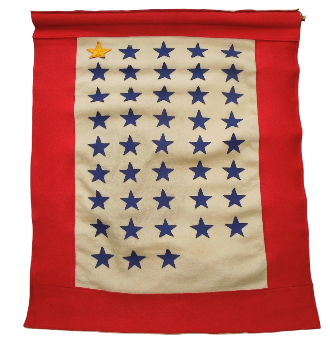 Doppelseitige 'Gold Star KIA Service' Flagge / Hängebanner – 9x14 Zoll, 100% Polyester