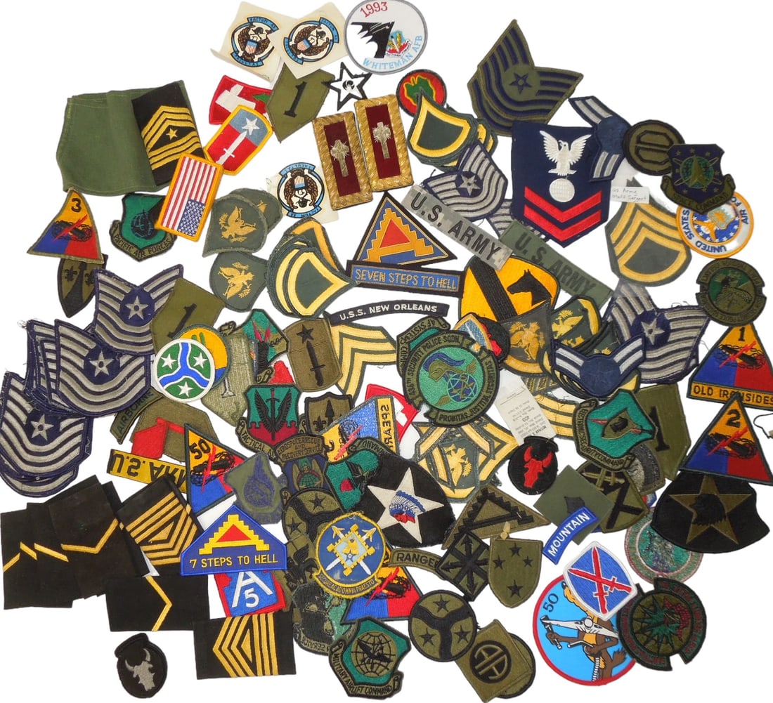 Vietnam War - Modern US Army & Air Force Patches: Huge lot of vintage patches with various units as shown. Fair to Good condition showing wear consistent with age.