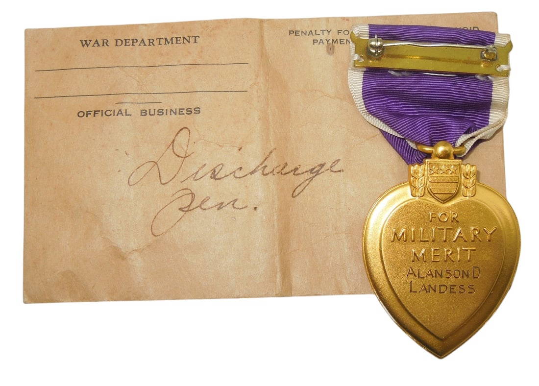 Wwi Named Us Army Purple Heart Medal To 117th Infantry Regt. Soldier