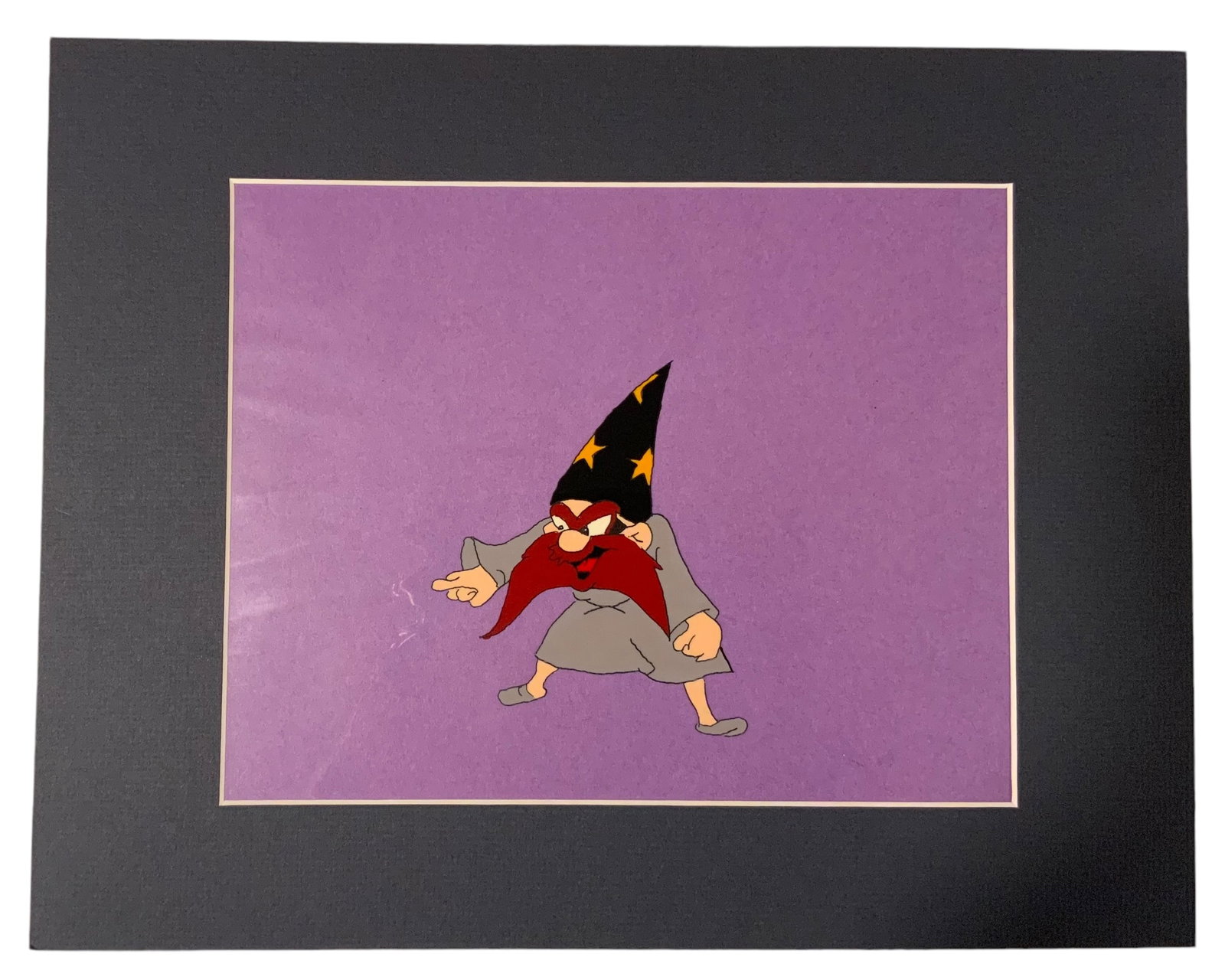Yosemite Sam Warner Brothers Looney Tunes Matted Production Animation Cel: Yosemite Sam Warner Brothers Looney Tunes Matted Production Animation Cel. This particular cel features Yosemite Sam. Since each piece is matted we are unable to see the reverse of the image. A certif