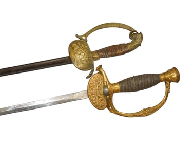 Lot (2) Civil War - 1800s Military Swords Staff Officer