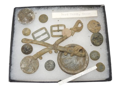 Civil War Dug Uniform Items Buttons Lot From Fort Mason, Texas