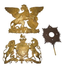 WWI German Pickelhaube & Canadian Helmet Cap Badges Lot