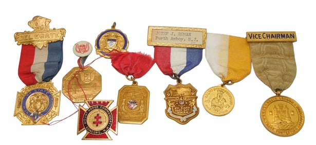 Early 1900s Vintage Lot Fraternal, Convention, Council Medals New York
