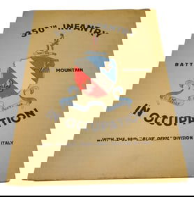 WWII 88th Division 350th Infantry Large Unit History Book Italy