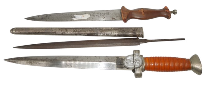 Lot (3) WWII German Parts Dagger Lots SA Red Cross 1938