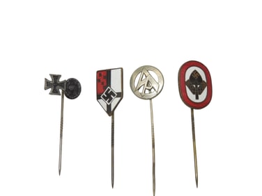 Lot (4) WWII German Military SA Iron Cross Stick Pins