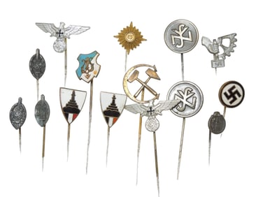 Lot (15) WWII German Military NSDAP Stick Pins